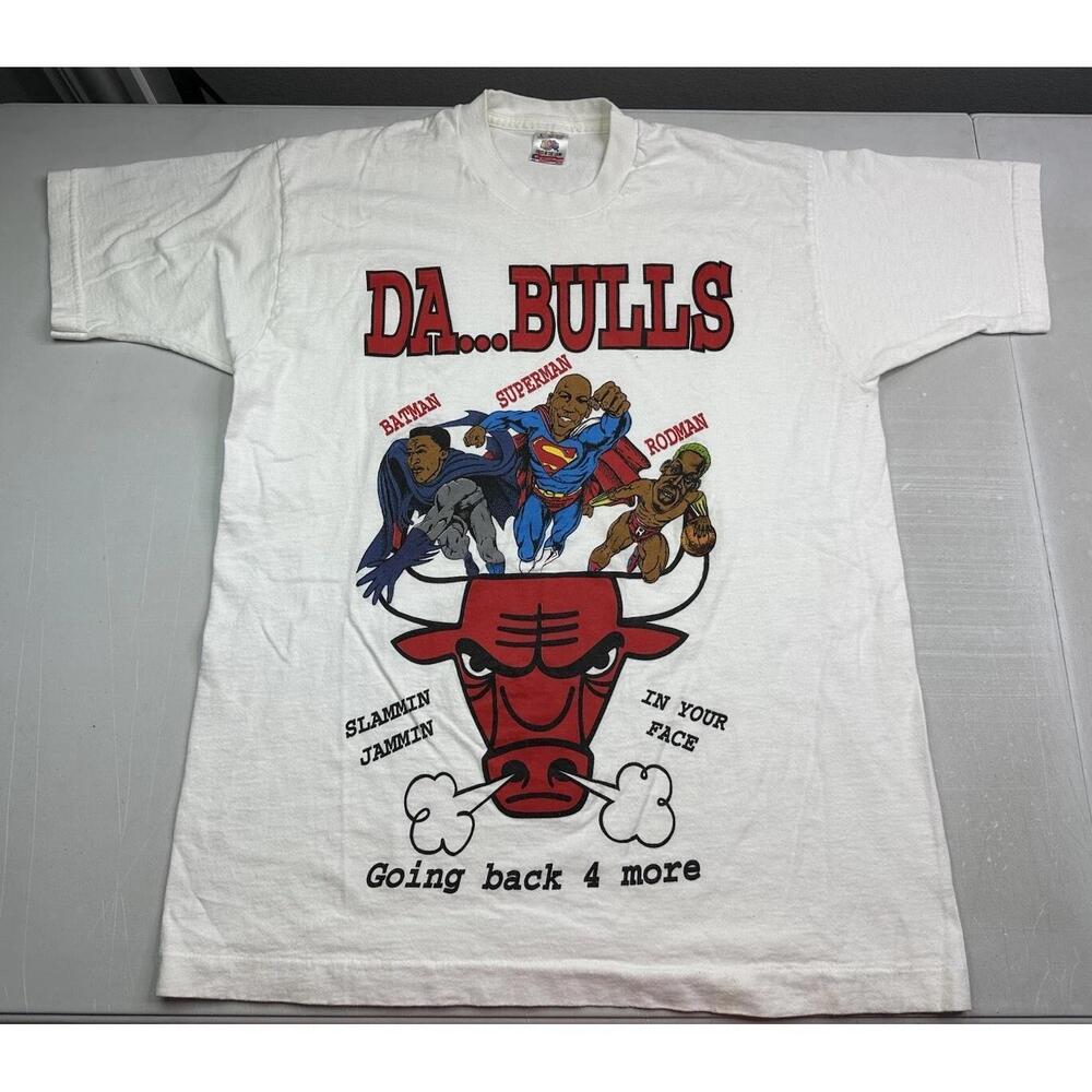 Vtg Rare Chicago Bulls T Shirt  L Air Jordan Bootleg Pippen Rodman Da Bulls